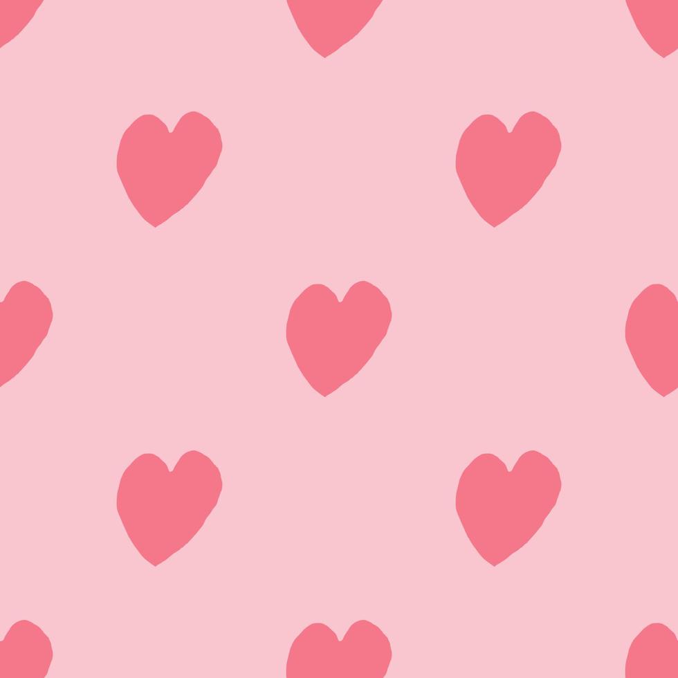 Simple hearts seamless pattern on pink background. 14 february wallpaper. vector
