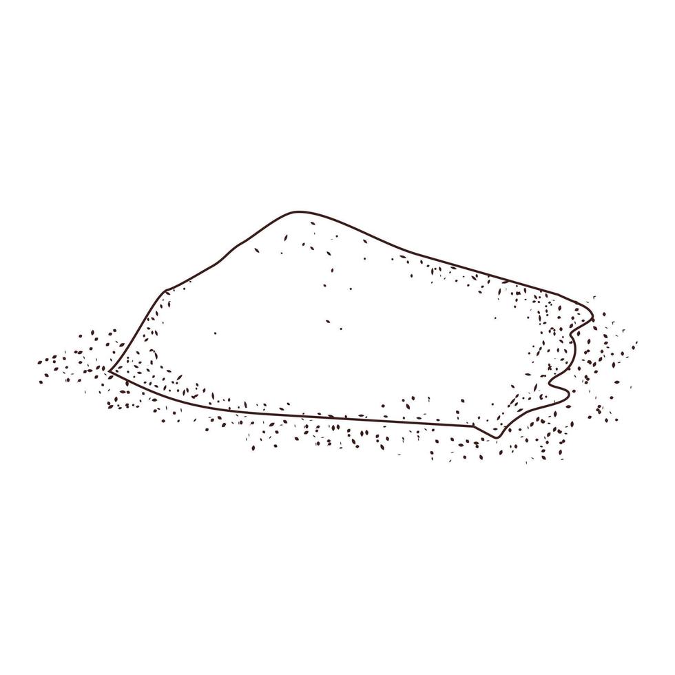 Hand drawn Sugar or salt heap. Isolated on white background. vector