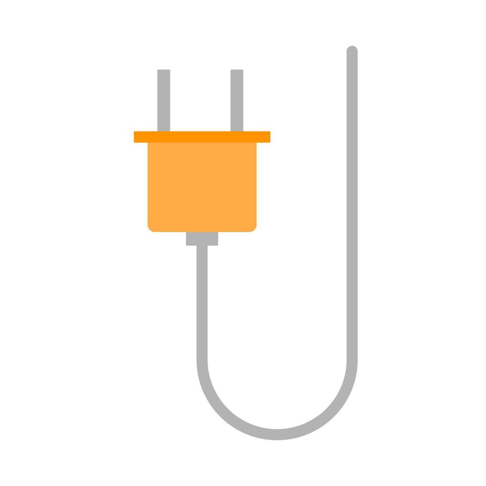 Electric plug vector icon. Flat vector design illustration isolated