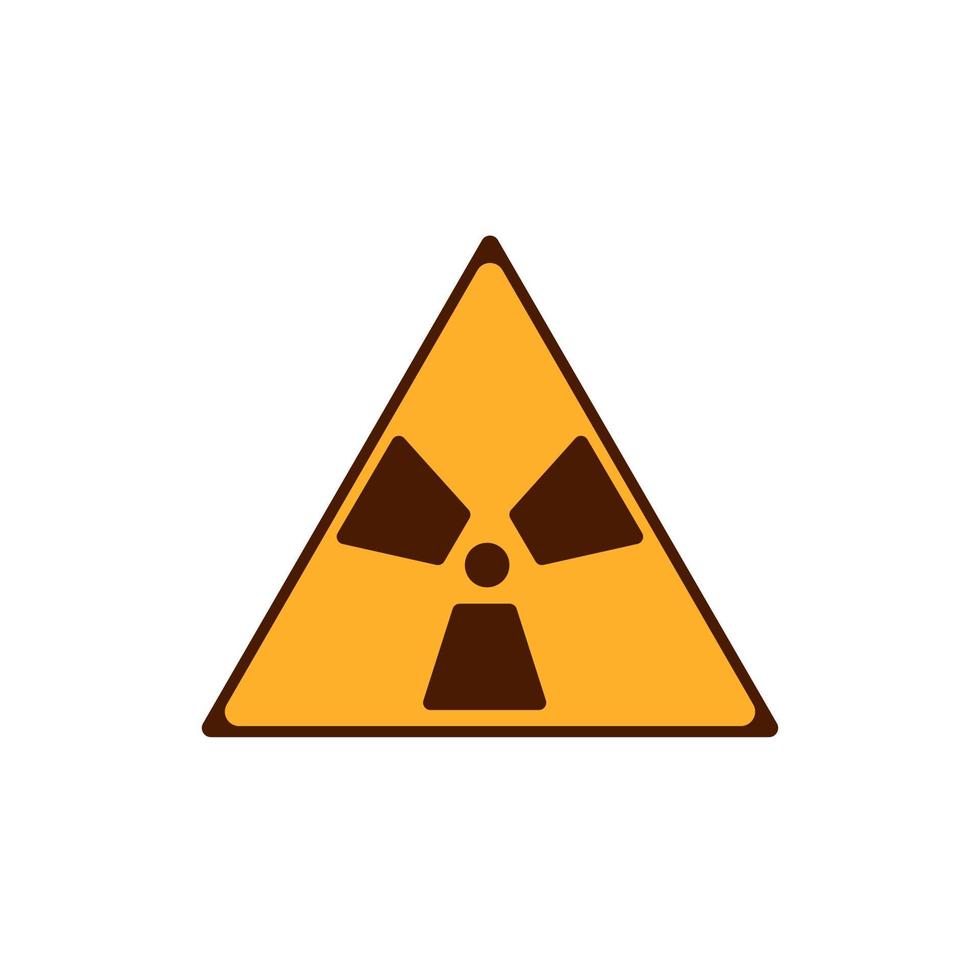 Flat radiation icon. Yellow radiation symbol isolated vector