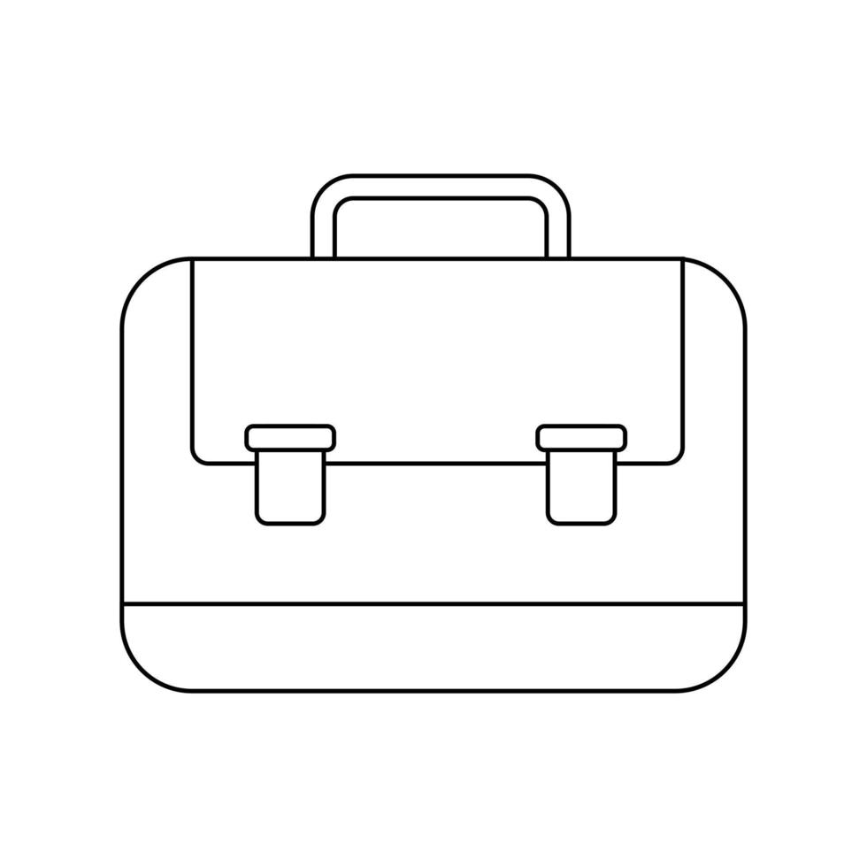 icono de maletín de contorno. símbolo de la caja de la oficina. botón de mochila escolar. vector
