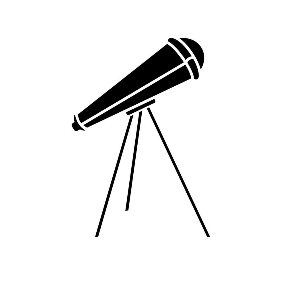 icono de telescopio de glifo. elemento de educación, spyglass y estrellas de estudio. vector