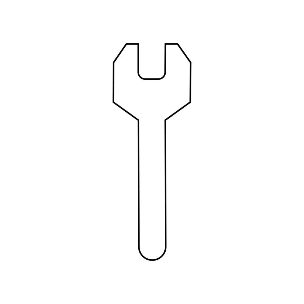 Outline wrench icon. Service button. Spanner symbol. vector
