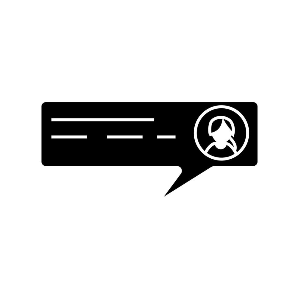 Glyph speech icon. Dialogue, chatting, communication symbol vector