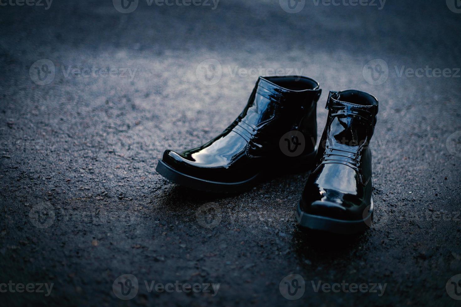 Black wedding shoes photo
