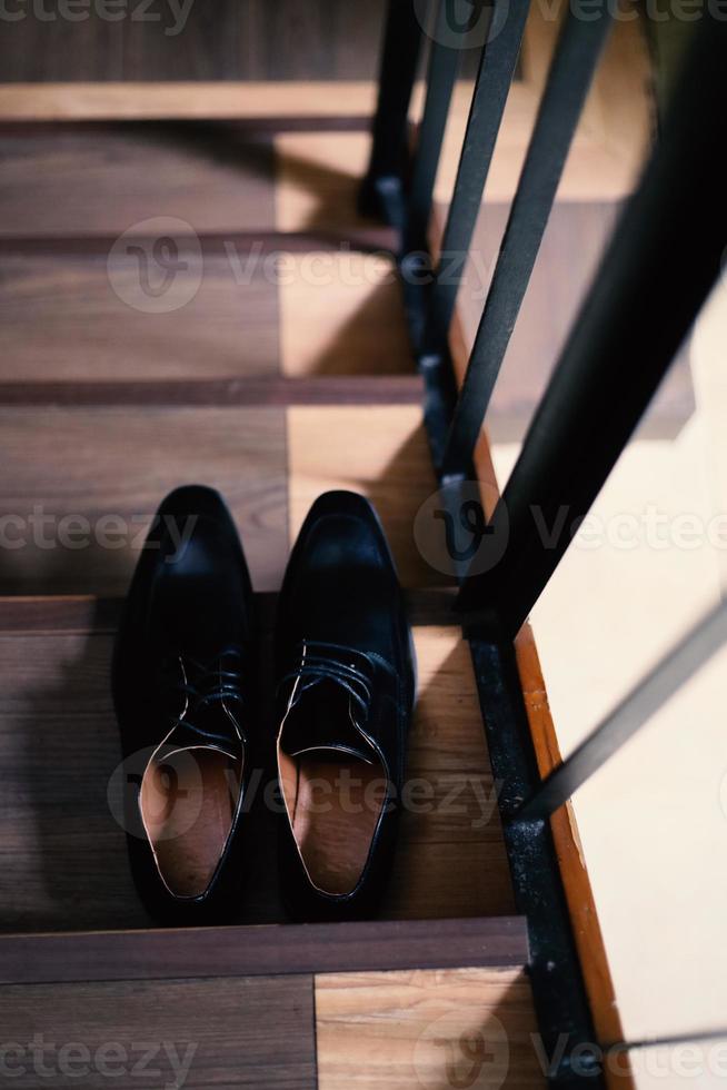 Black wedding shoes photo
