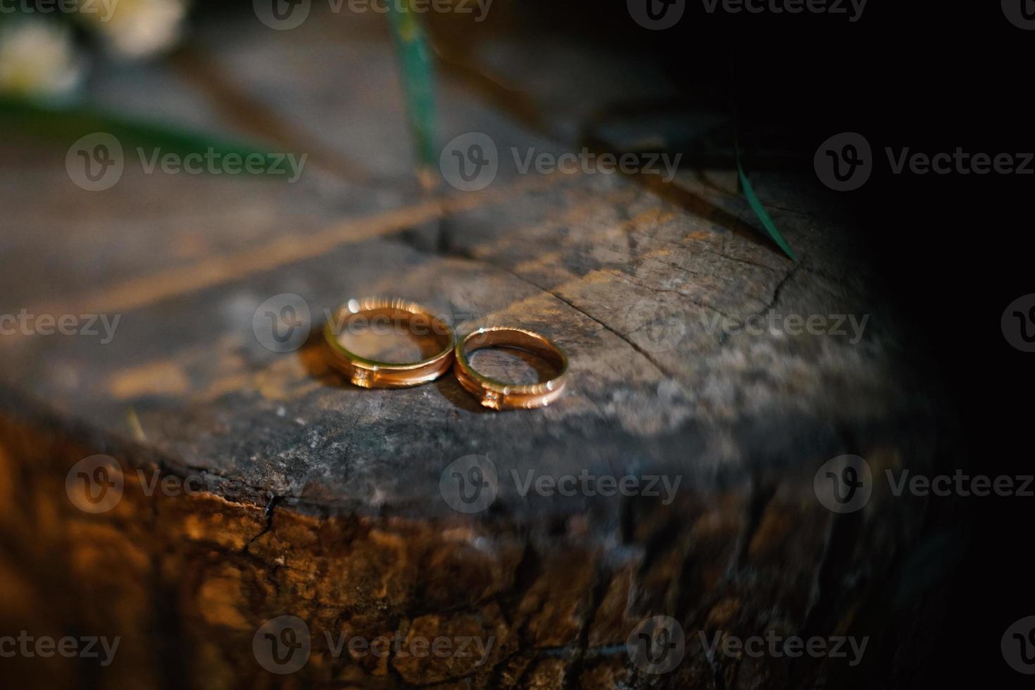 Wedding rings symbol love family. A pair of simple wedding rings photo