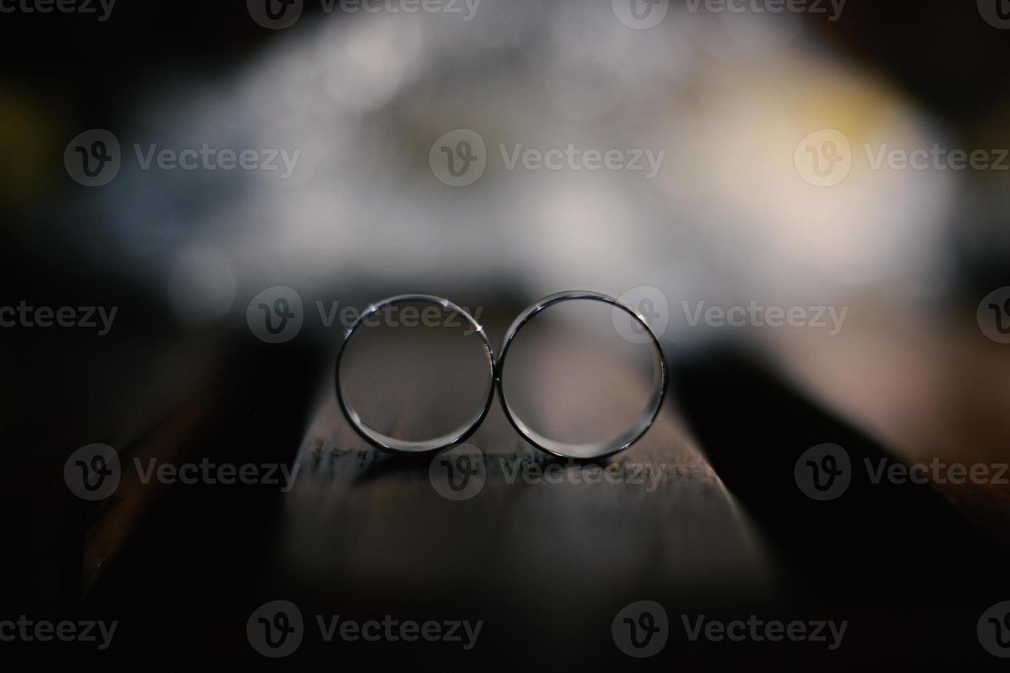 Wedding rings symbol love family. A pair of simple wedding rings photo