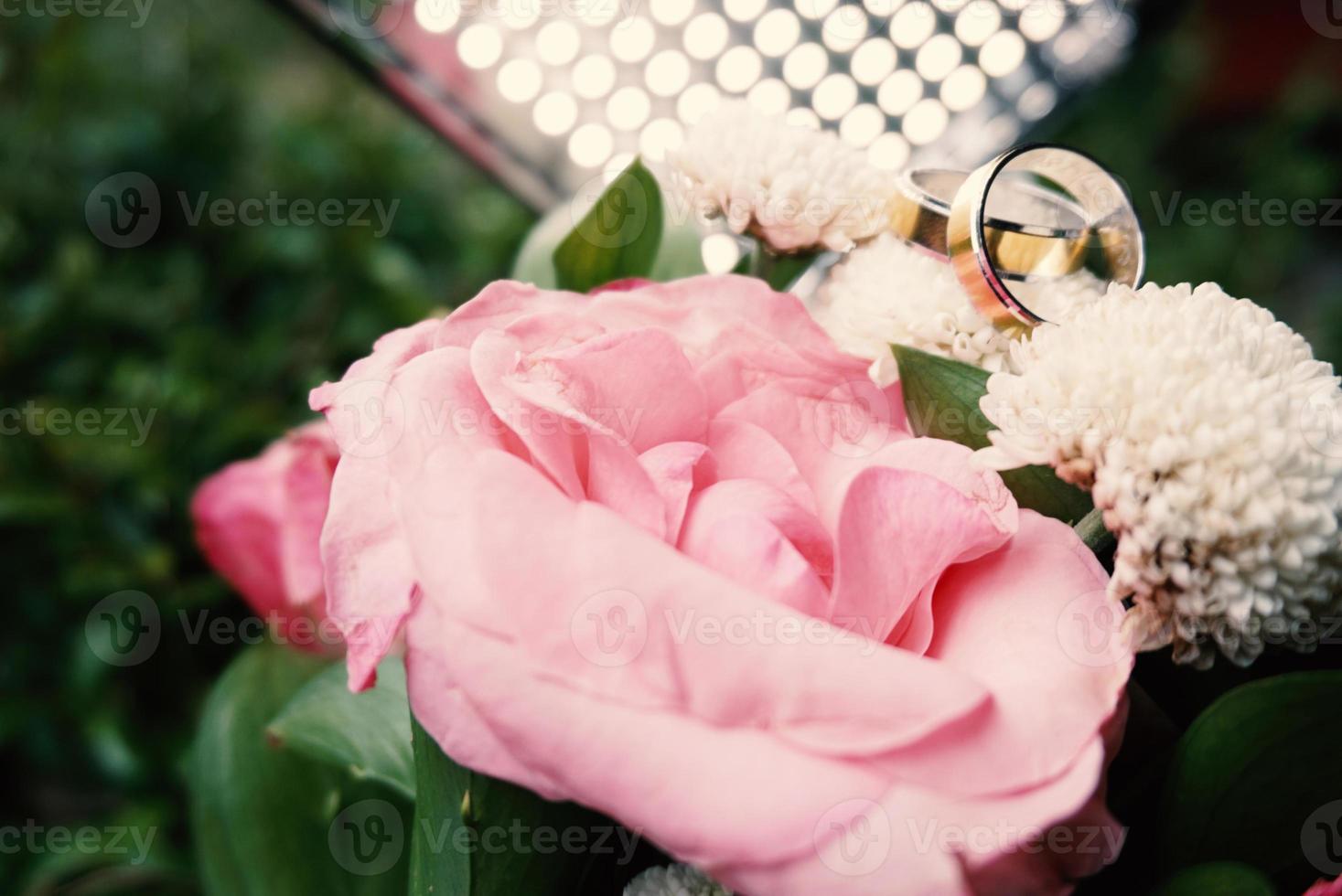 Wedding rings symbol love family. A pair of simple wedding rings photo