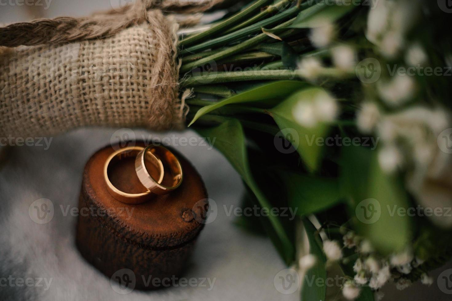 Wedding rings symbol love family. A pair of simple wedding rings photo