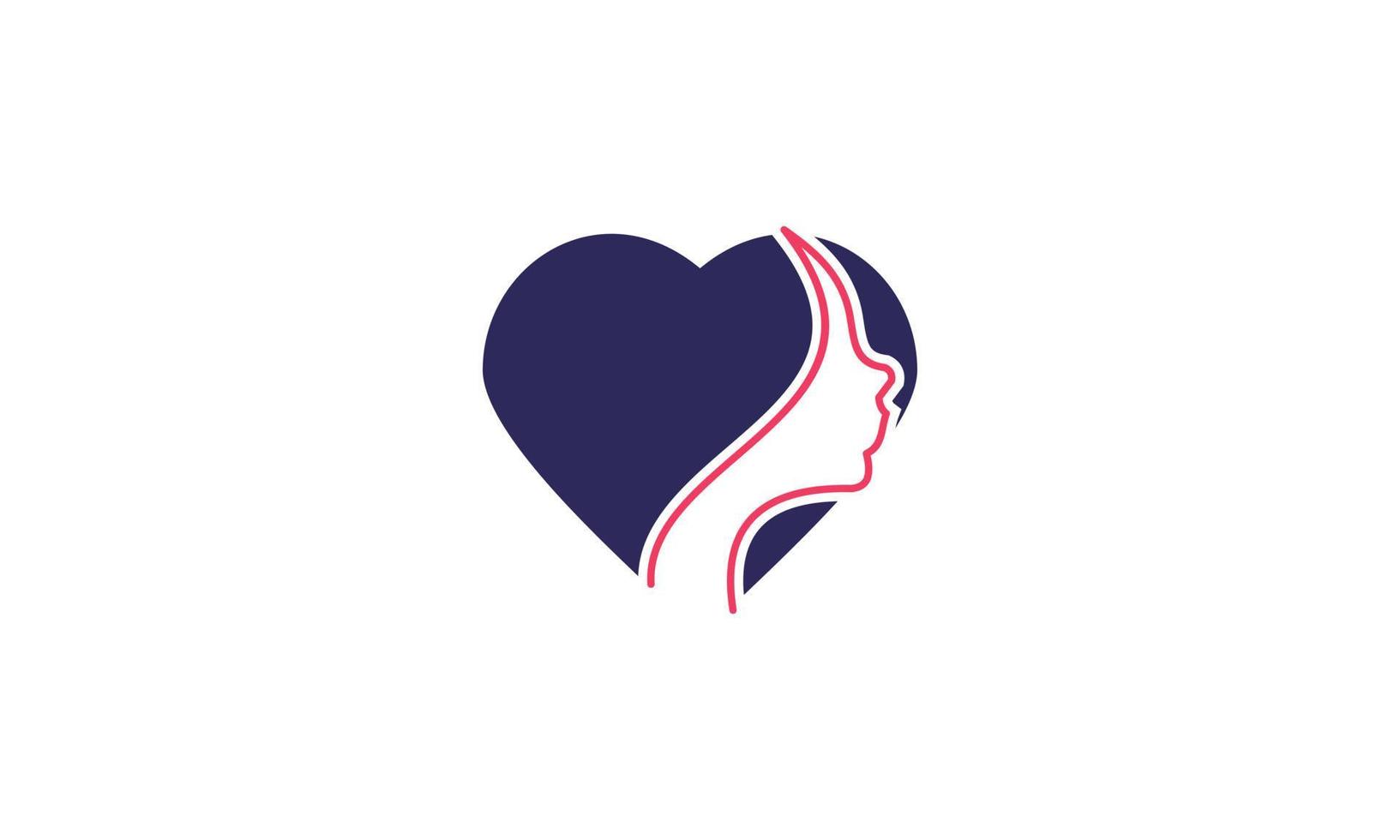 creative women and love logo modern business company vector