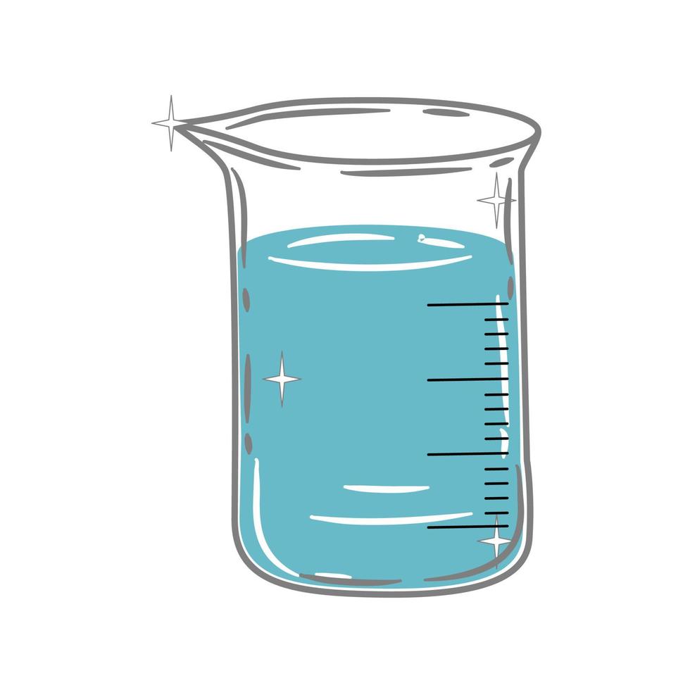 vector para material de vidrio de laboratorio con líquido