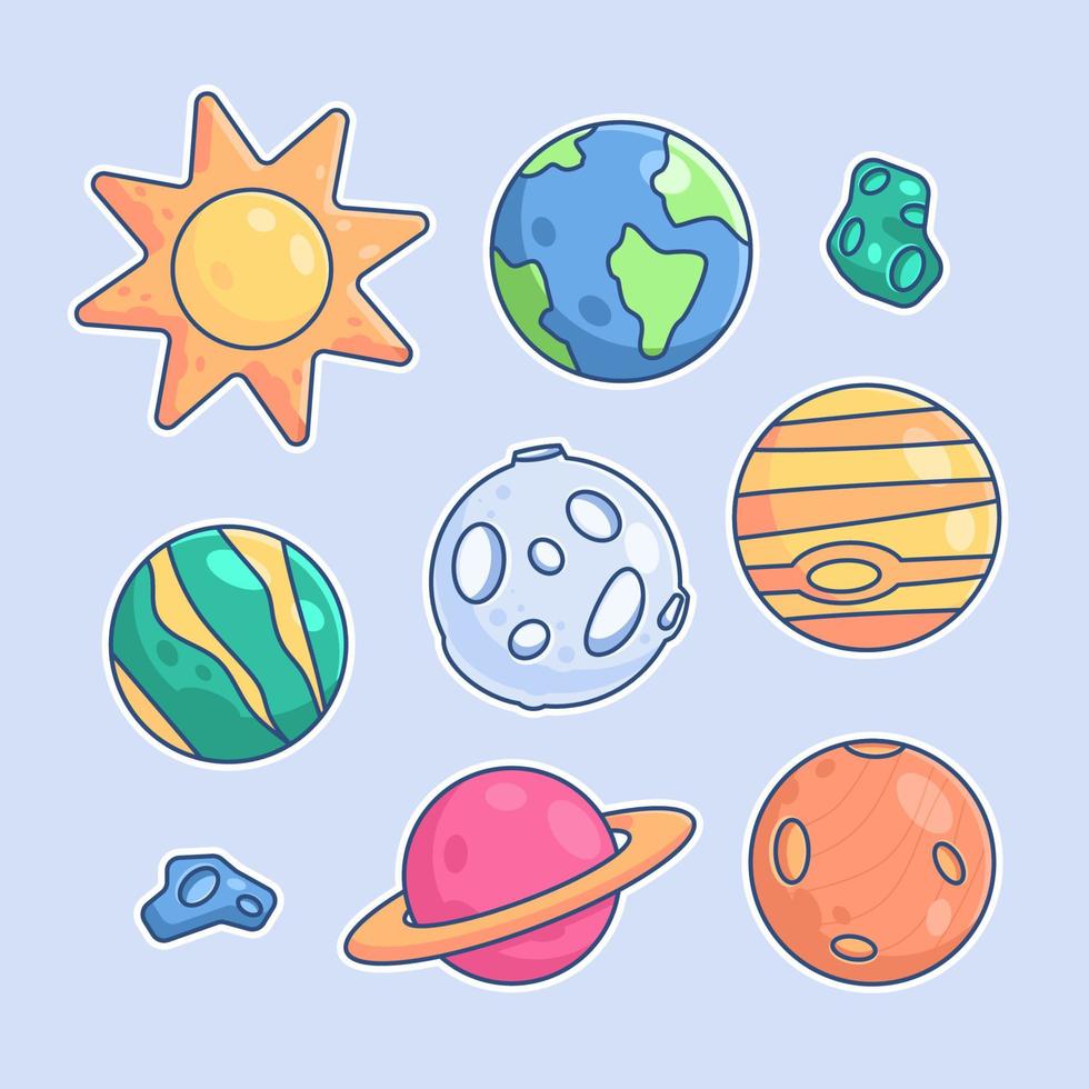 Celestial Bodies Sticker Collection vector