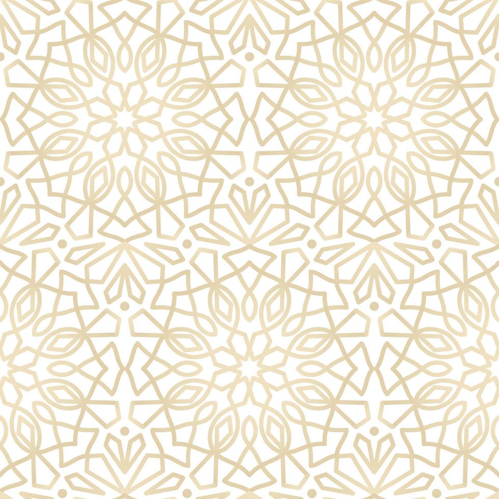 Abstract Gold Arabic Motif Vector Seamless Pattern Design. Awesome for classic product design, fabric, backgrounds, invitations, packaging design projects. Surface pattern design.