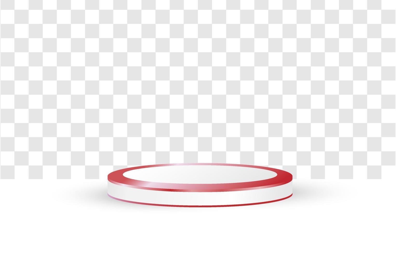 3d podium vector design on transparent white background. red podium texture geometric circle shape. for product showcases and advertising mockups. modern templates