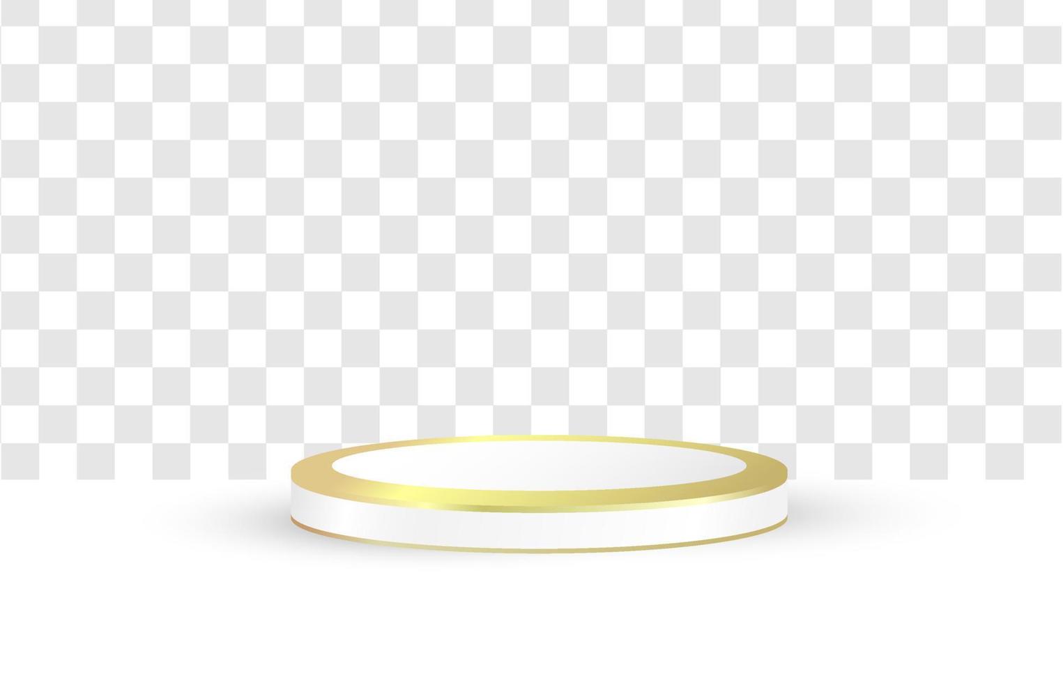 Diseño de vector de podio 3d sobre fondo blanco transparente. forma de círculo geométrico de textura de podio dorado. para escaparates de productos y maquetas publicitarias. plantillas modernas