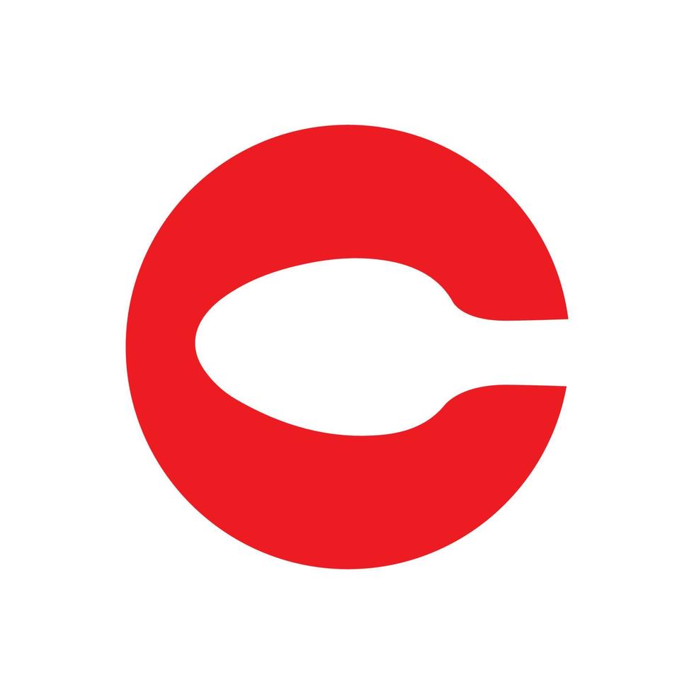 letter C or initial C with spoon fork restaurant menu kitchen logo design vector