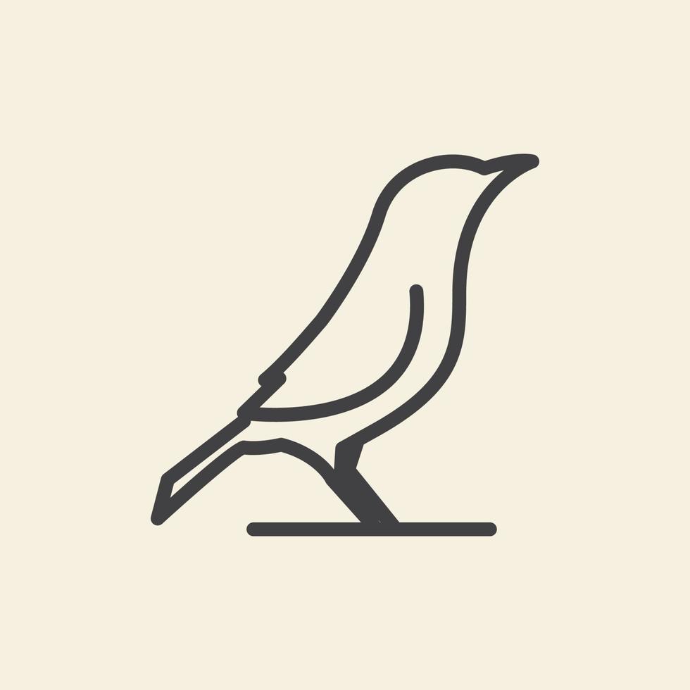 simple line bird raven unique logo symbol icon vector graphic design illustration