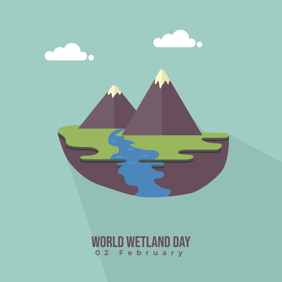 Landscape design of mountain with water flow vector