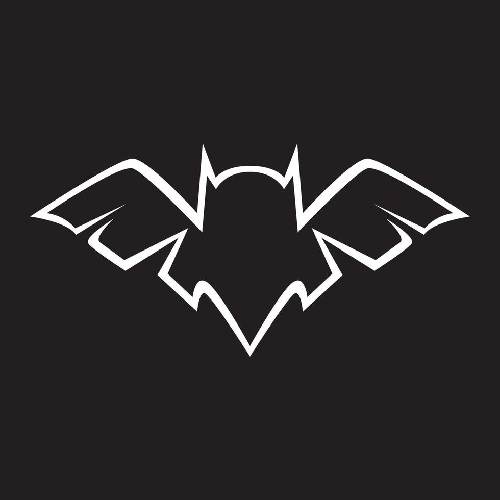 murciélago de forma blanca aislada en diseño de logotipo oscuro símbolo gráfico vectorial icono ilustración idea creativa vector