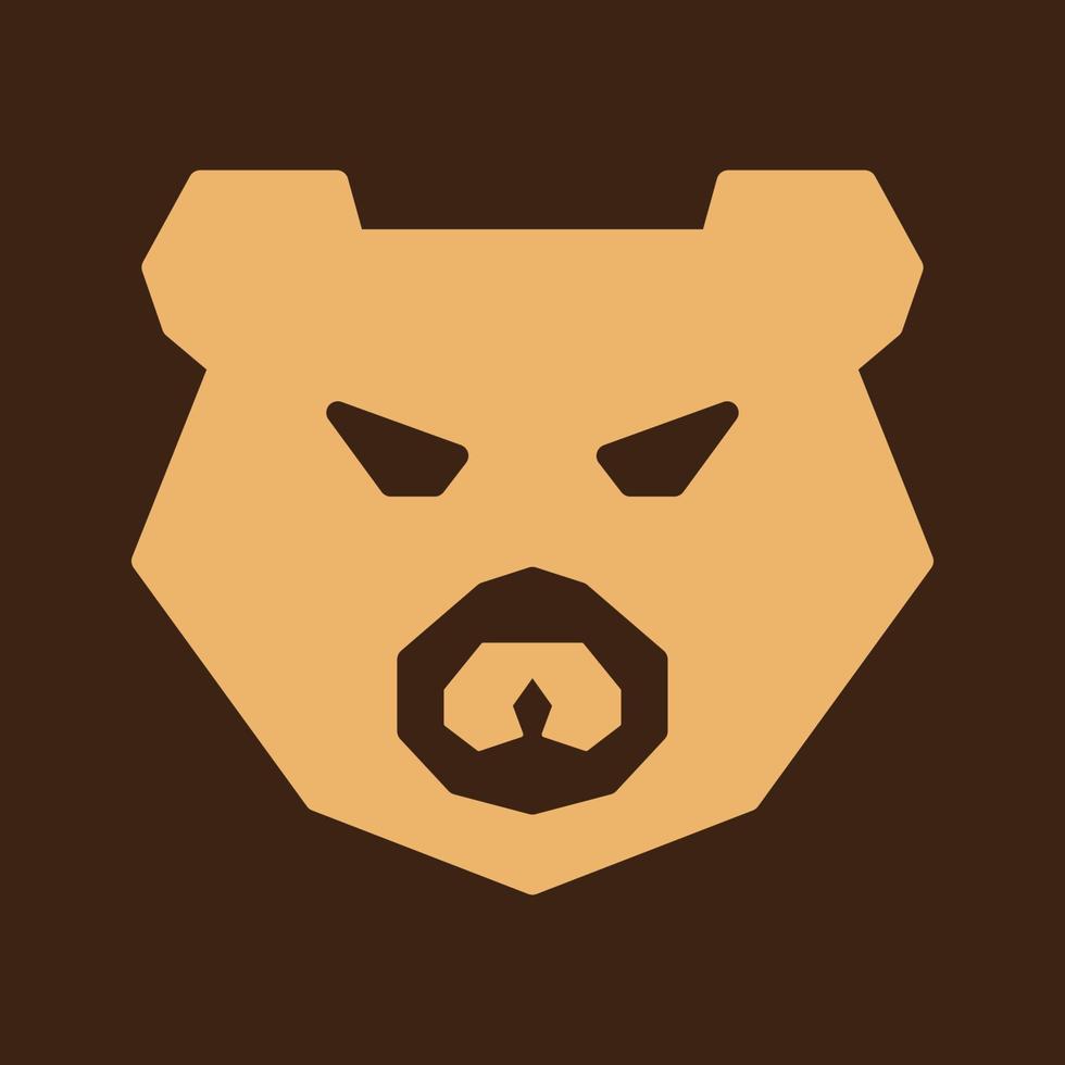 forma moderna cabeza oso grizzly logotipo plano símbolo icono vector diseño gráfico ilustración idea creativa