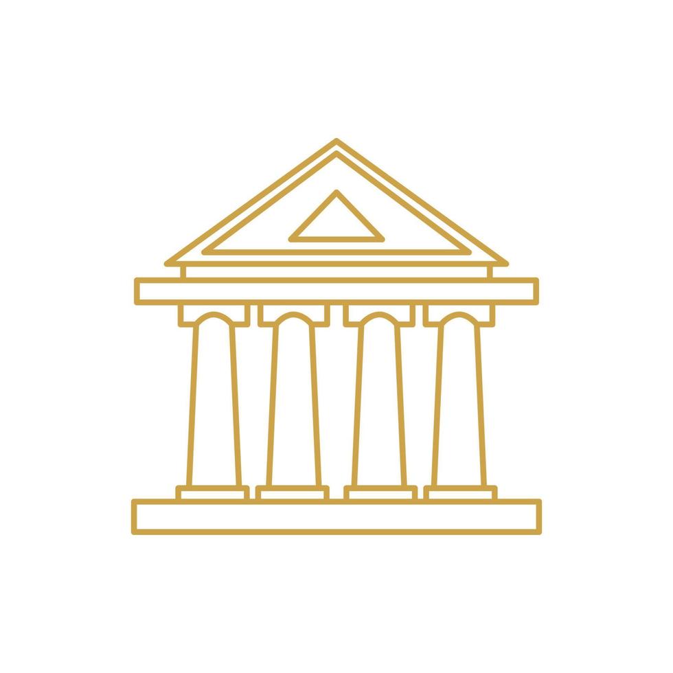 edificio del monumento línea de contorno simple logotipo icono vector ilustración diseño