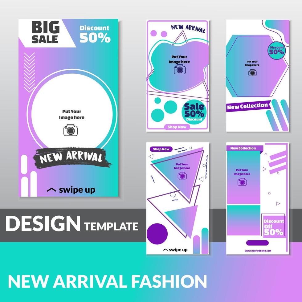 set of social media stories sale banner background,template photo can be use for, landing page, website, mobile app, poster, flyer, coupon, gift card, smartphone template, web design - Vector