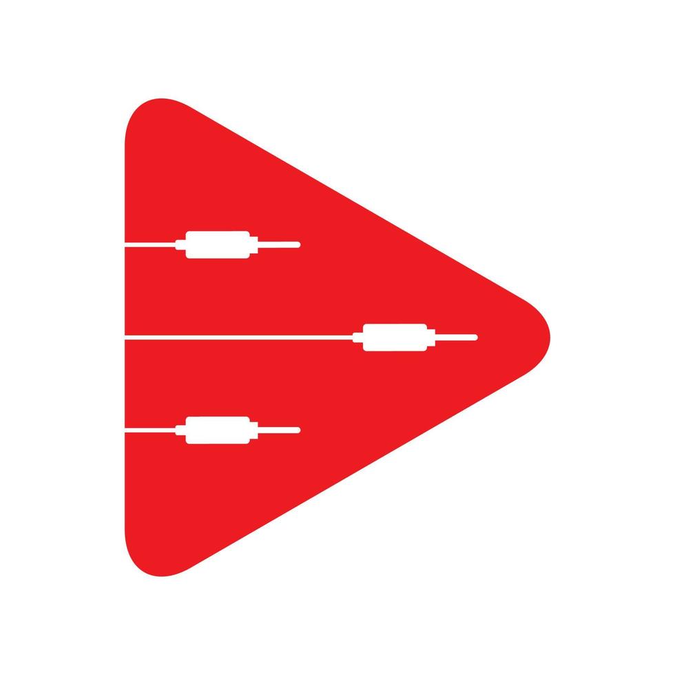red play button with panel logo design vector graphic symbol icon sign illustration creative idea