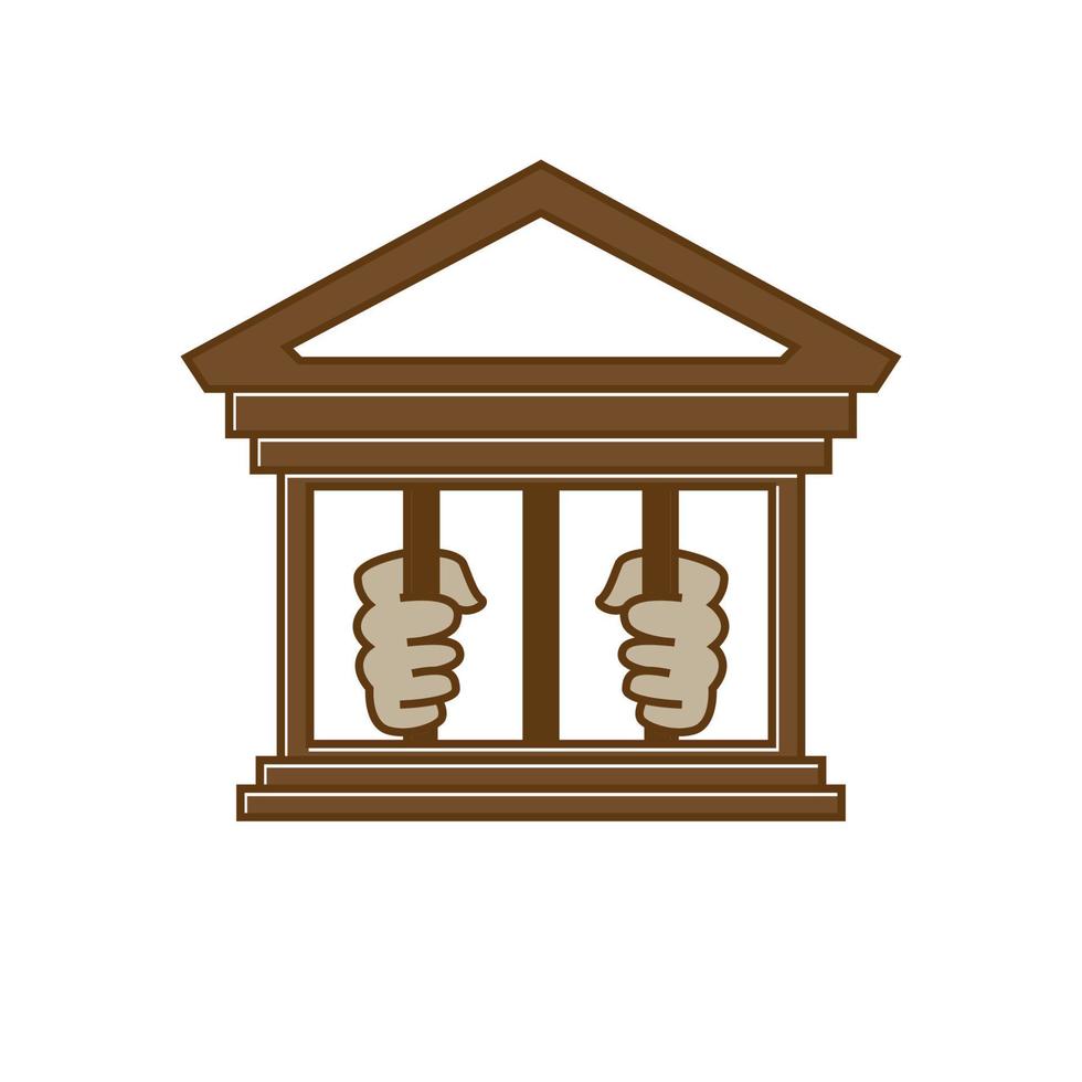 building of jail or prison logo icon vector illustration design