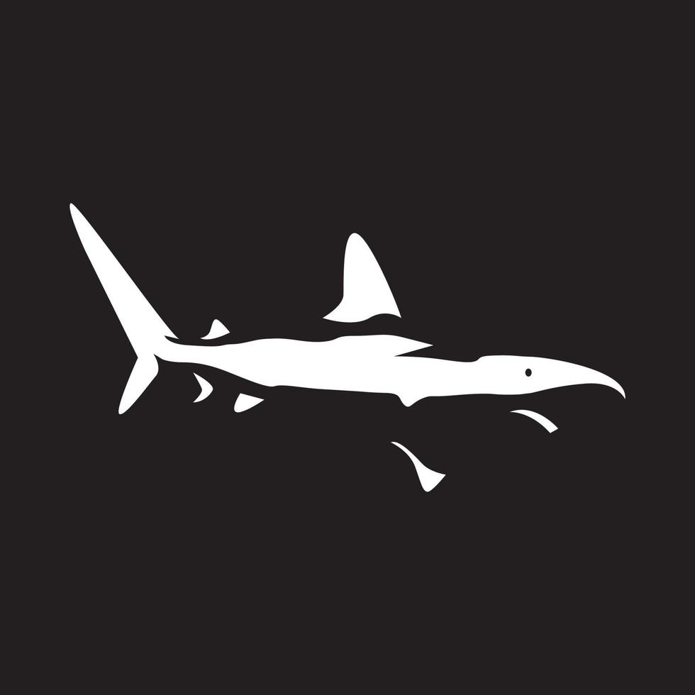 isolated white shark on dark logo design vector graphic symbol icon illustration creative idea