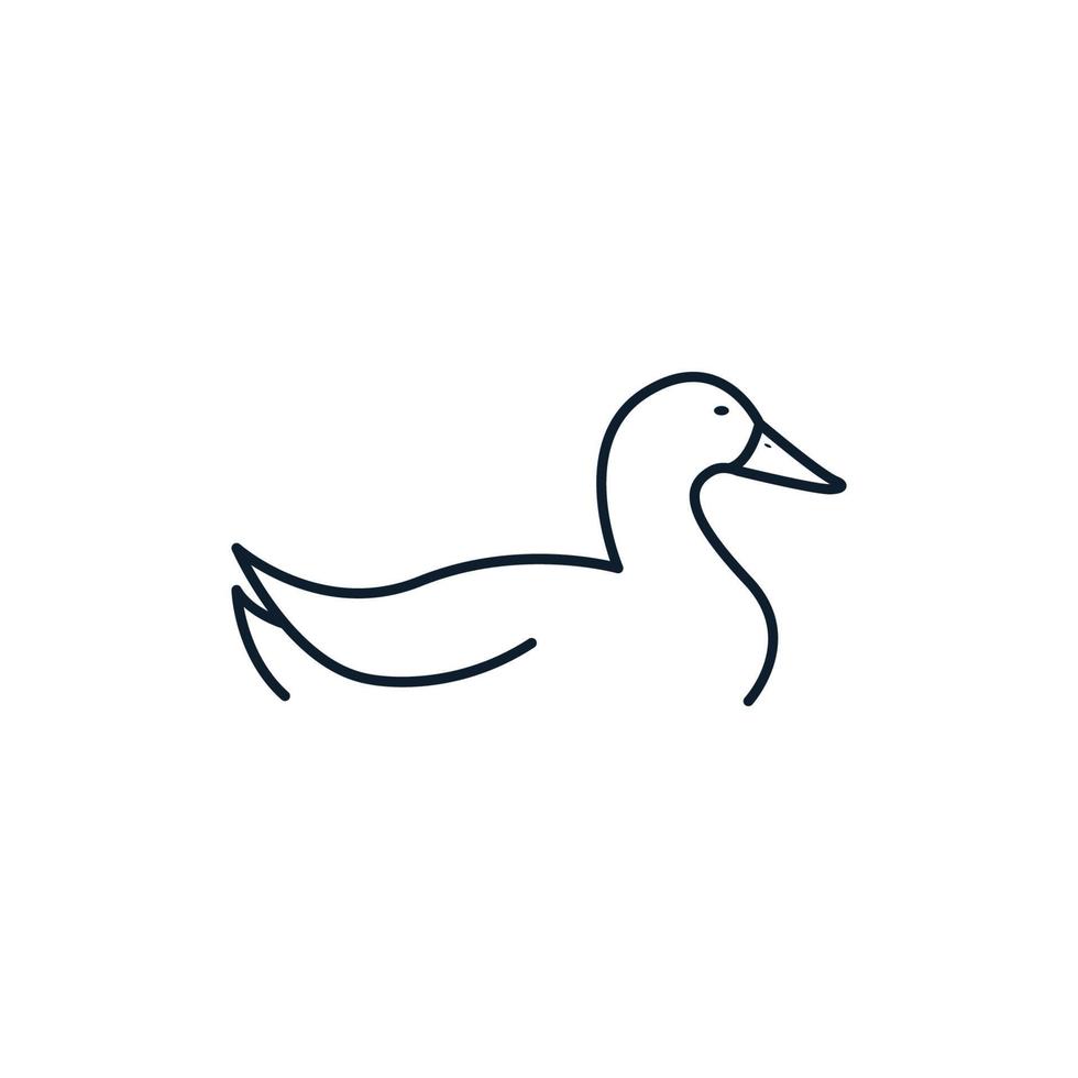 duck  line simple minimalist logo vector icon illustration design