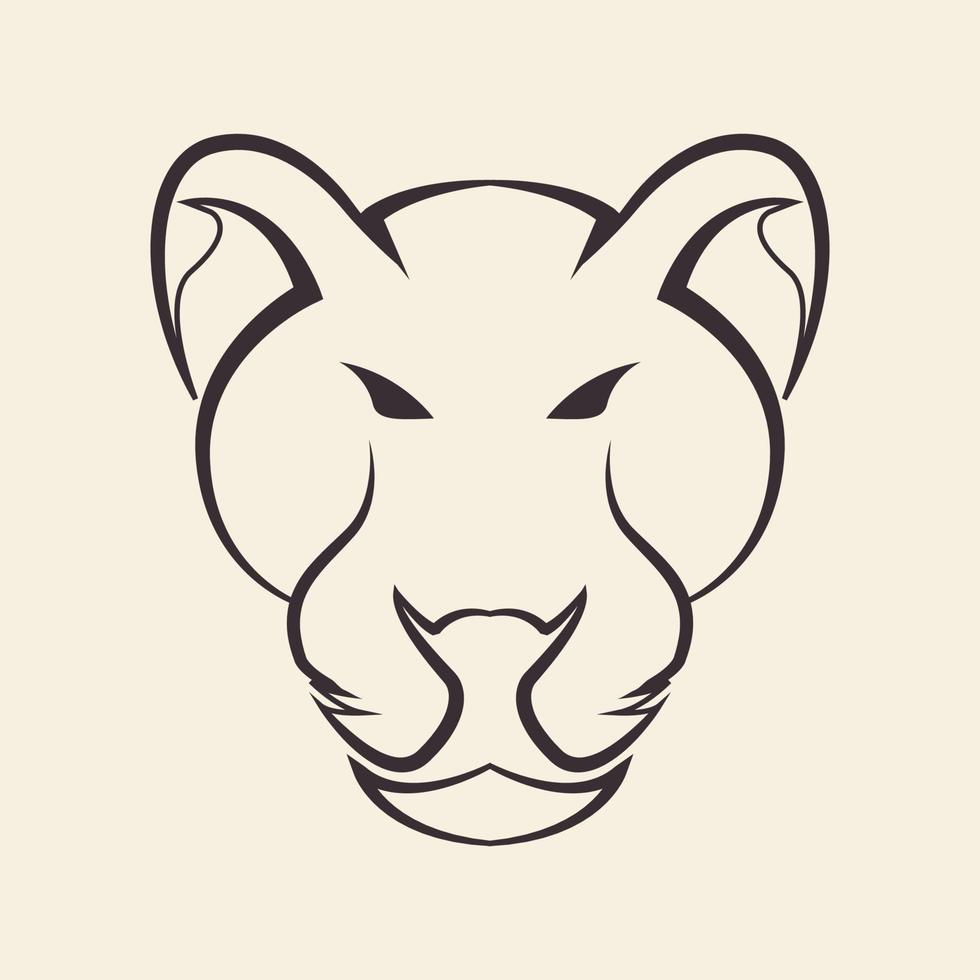 face line lioness hipster logo symbol icon vector graphic design illustration idea creative