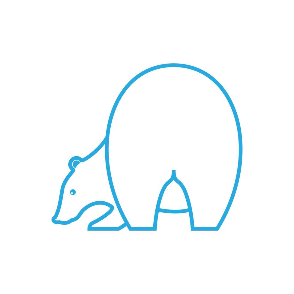 blue polar bear looking eat logo design vector graphic symbol icon sign illustration creative idea