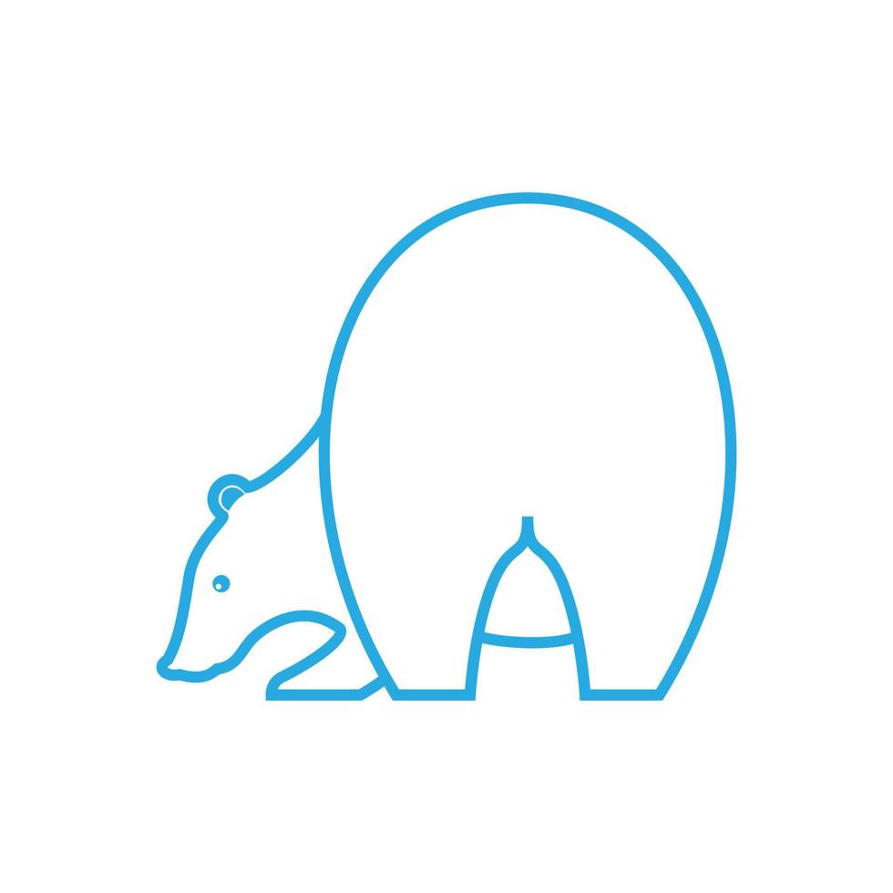 blue polar bear looking eat logo design vector graphic symbol icon sign illustration creative idea