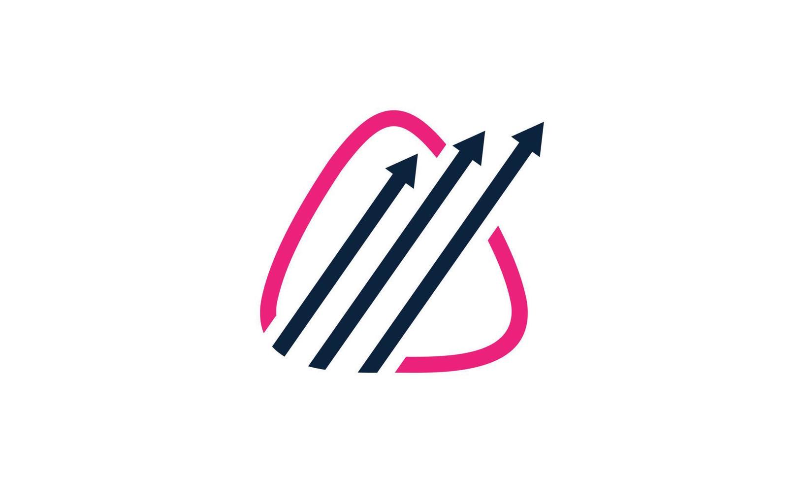stock vector triangle arrow with color pink navy for company design template