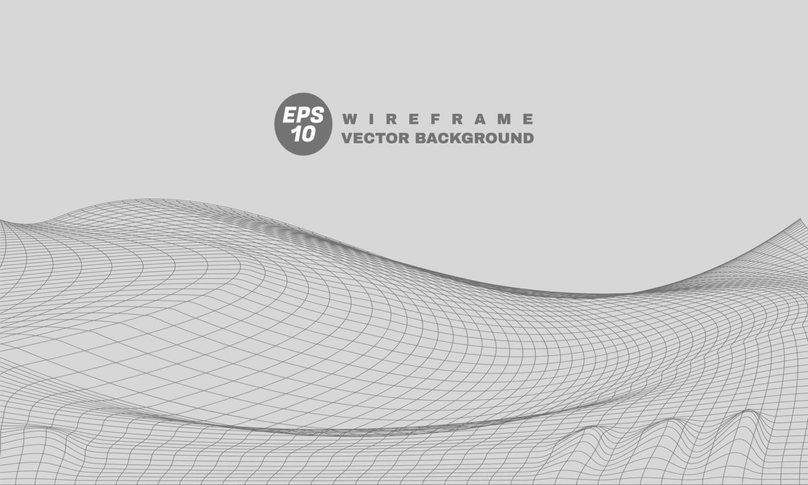 abstract wireframe background vector grid digital cyberspace landscape background vector