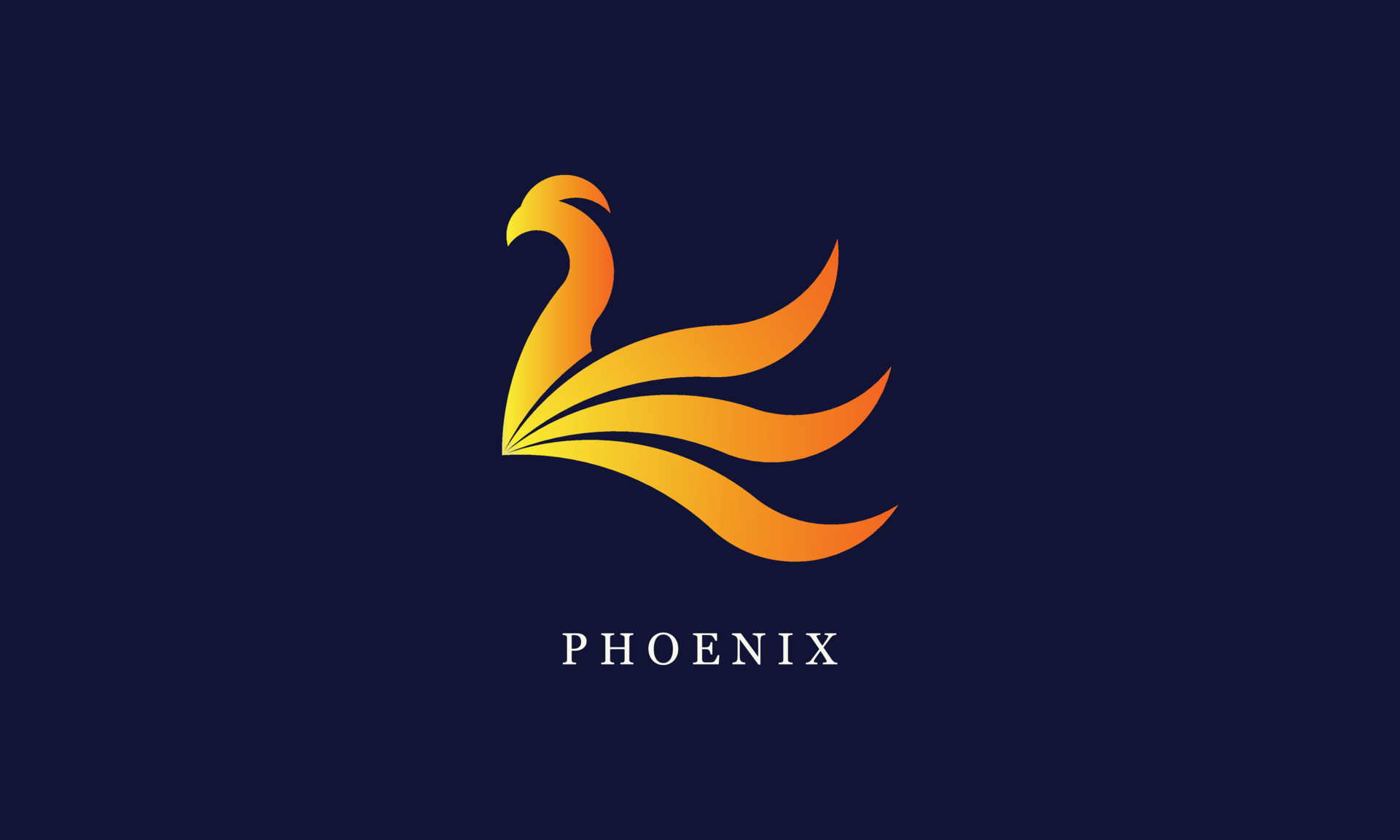 Phoenix Logo, Fire Bird Logotype, Simple and Minimalist Symbol suitable