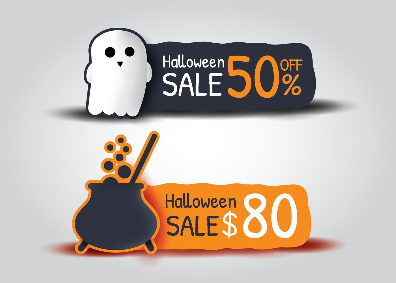 Halloween sale banner promotion vector illustration