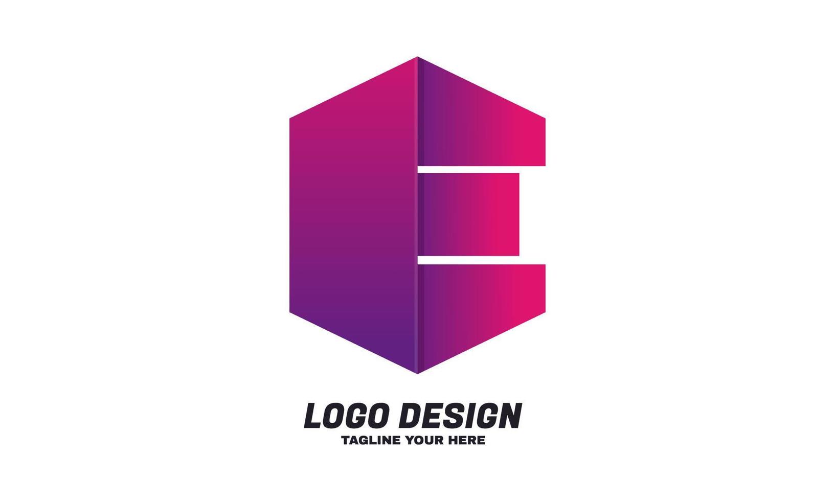 diseño de logotipo de letra e vectorial de stock con concepto en varios colores degradados vector