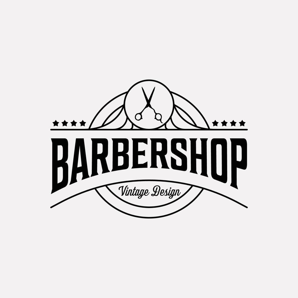 barber shop vintage vector logo symbol illustration design