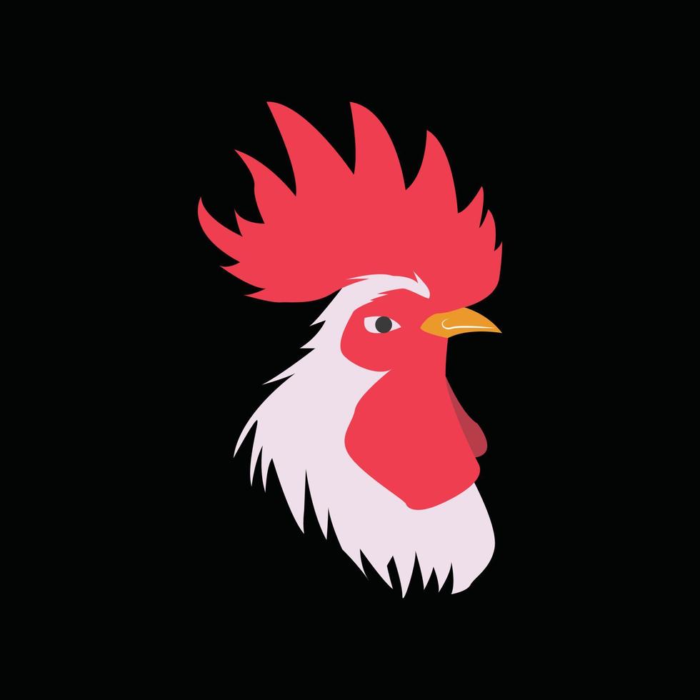 silueta de pollo gallo vector