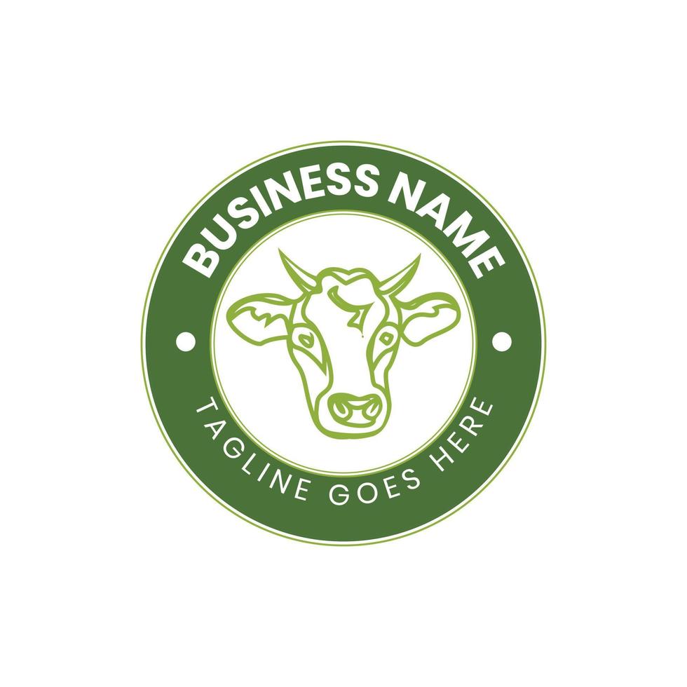 diseño de logotipo de granja de ganado vector