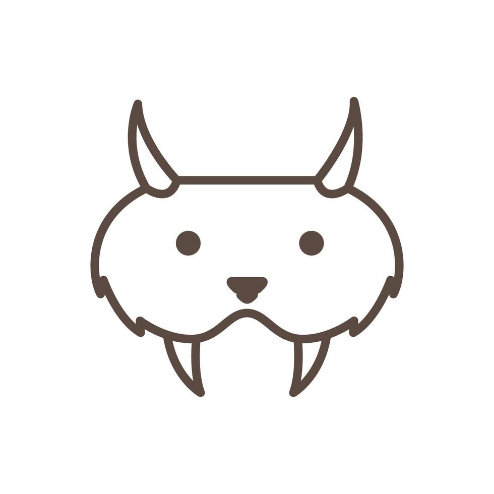 lindo animal carnívoro cabeza línea logotipo símbolo icono vector gráfico diseño ilustración