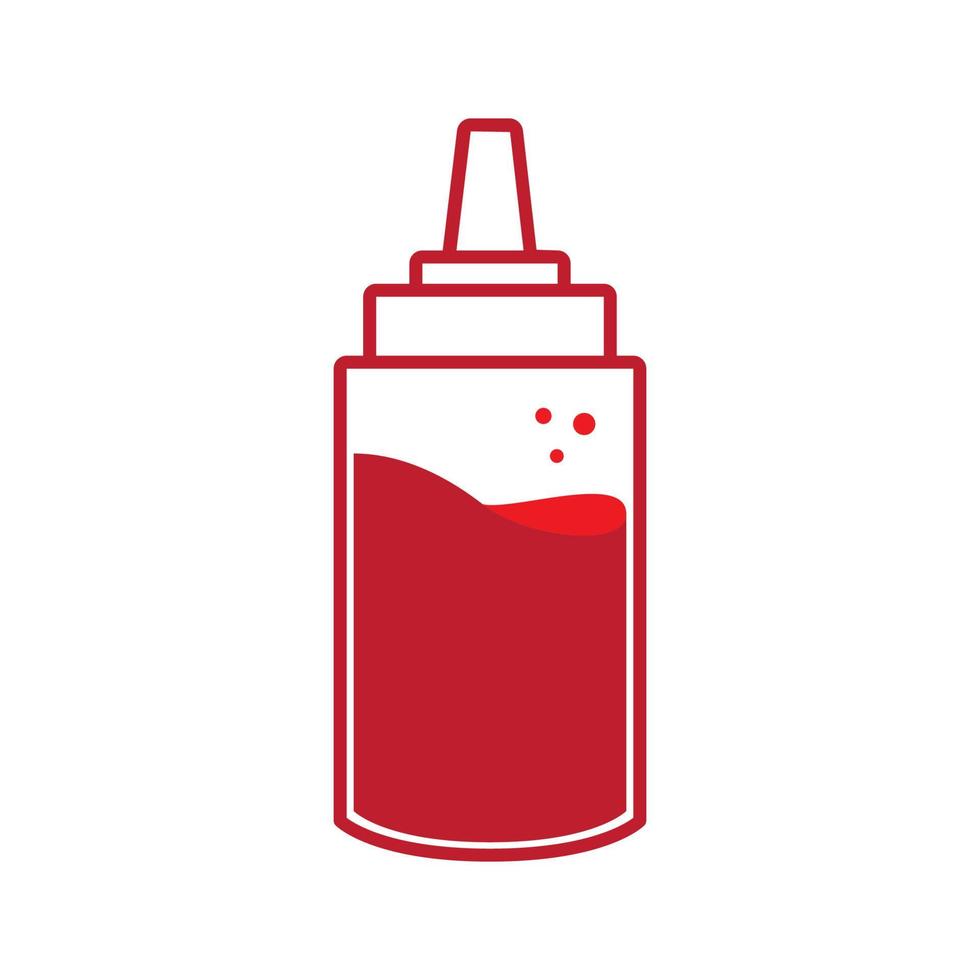 abstract sauce sausage bottle red logo symbol icon vector graphic design illustration idea creative