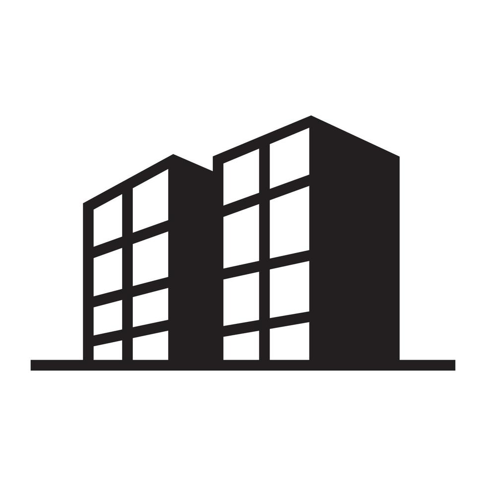 edificio gemelo apartamento bienes raíces logotipo símbolo icono vector gráfico diseño ilustración idea creativa