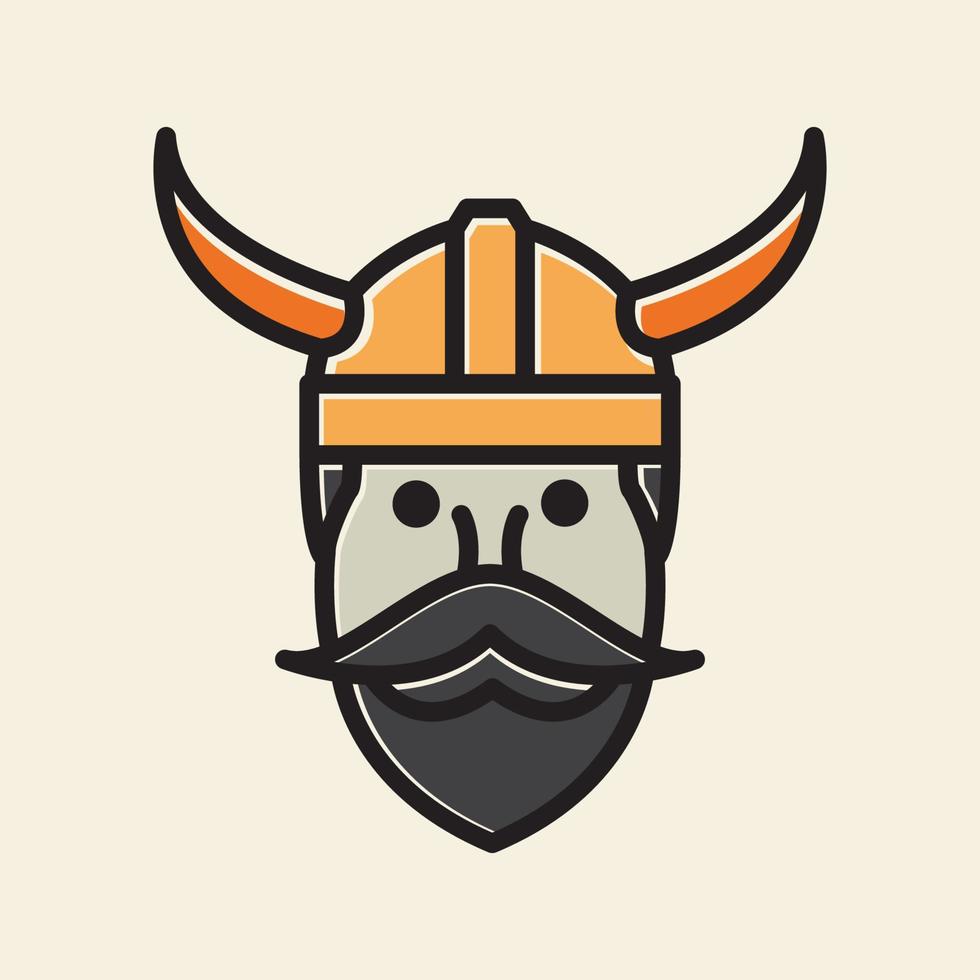 diseño gráfico vectorial del icono del símbolo del logotipo de la cabeza del hombre vikingo vintage vector