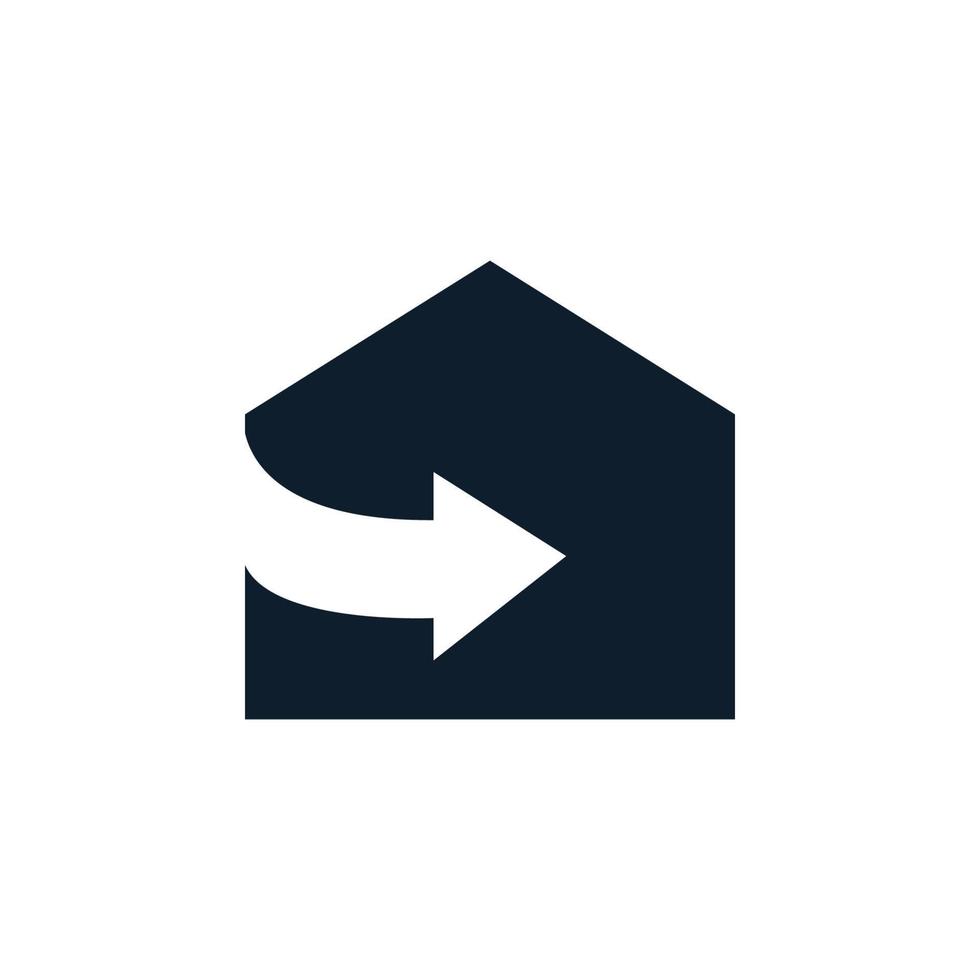 hogar o casa con dirección de entrada abierta simple logotipo vector icono ilustración