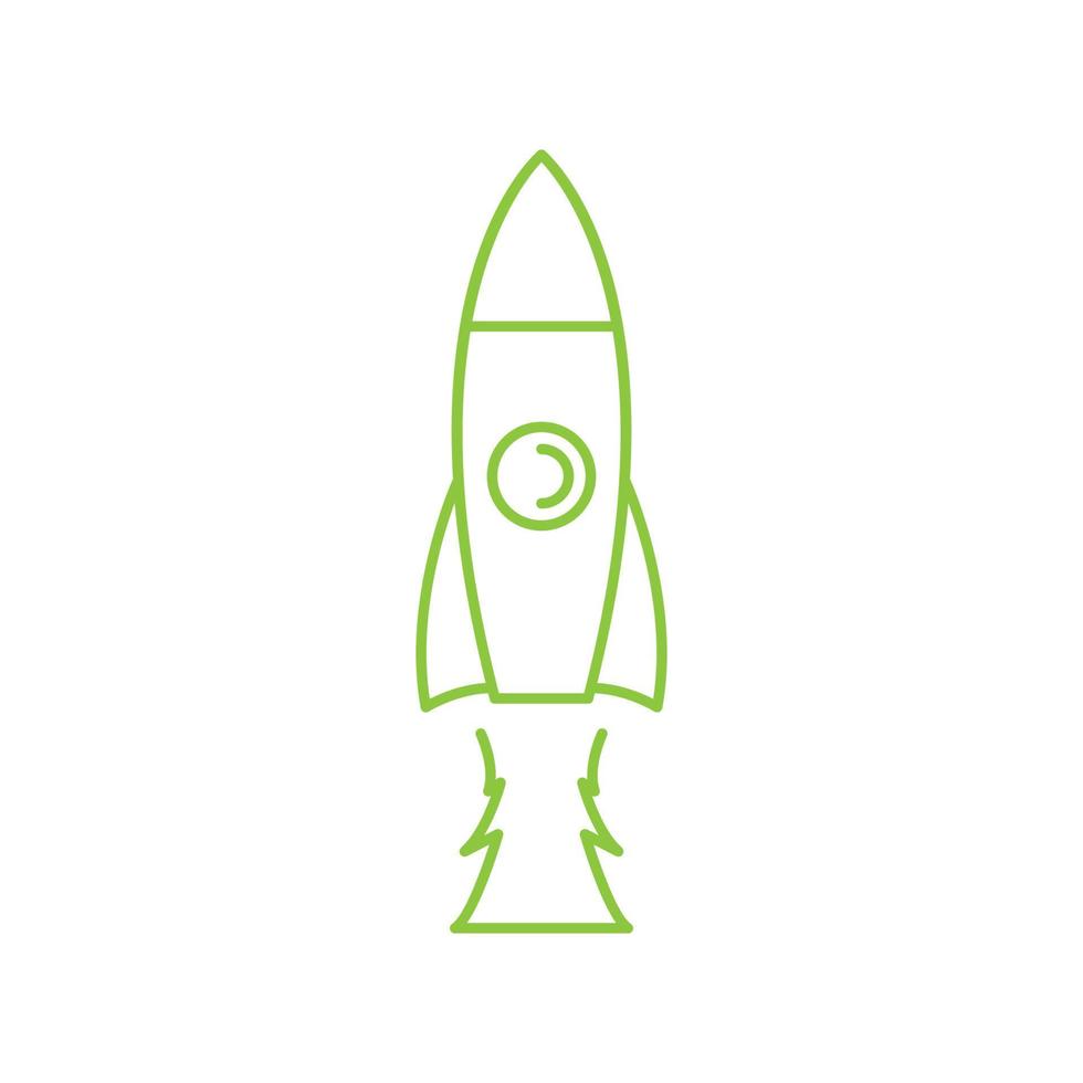 line green rocket launch logo design vector graphic symbol icon sign illustration creative idea