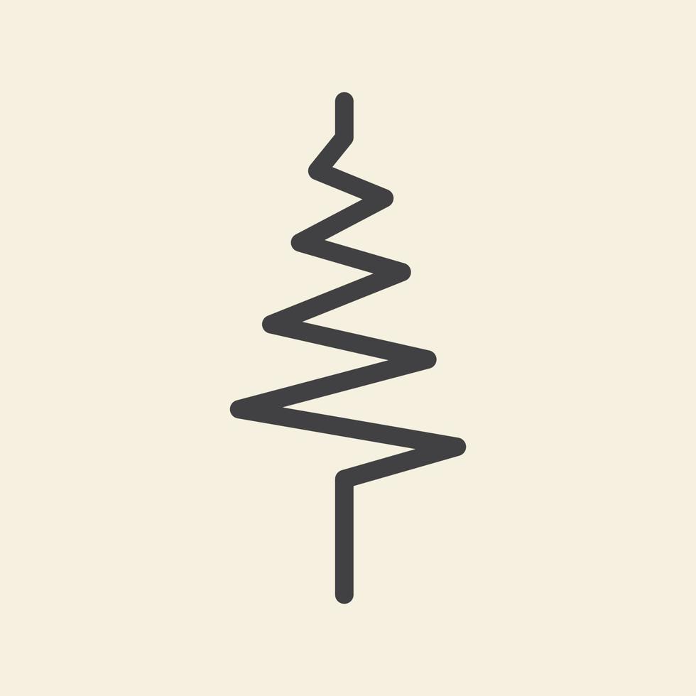 simple pine tree forest line logo symbol icon vector graphic design illustration
