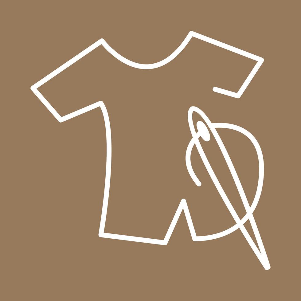 continuous line cloth with needle logo design vector graphic symbol icon sign illustration creative idea
